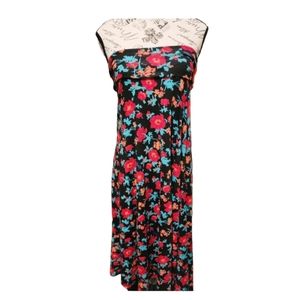LuLaRoe Maxi Dress/Skirt Floral Red/Peach/Black Size XXS